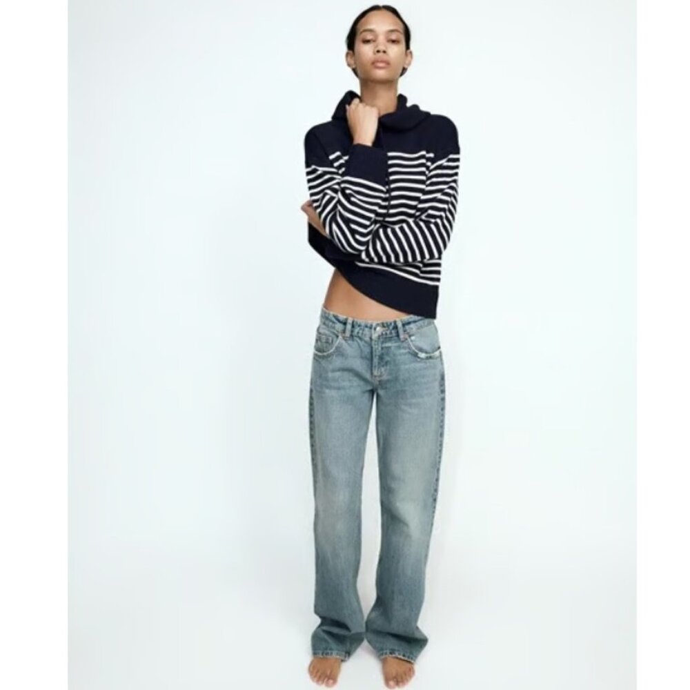 MOVING SALE | Buy by 2/21 | Zara Striped Knit Hoodie Sweater Size S, New